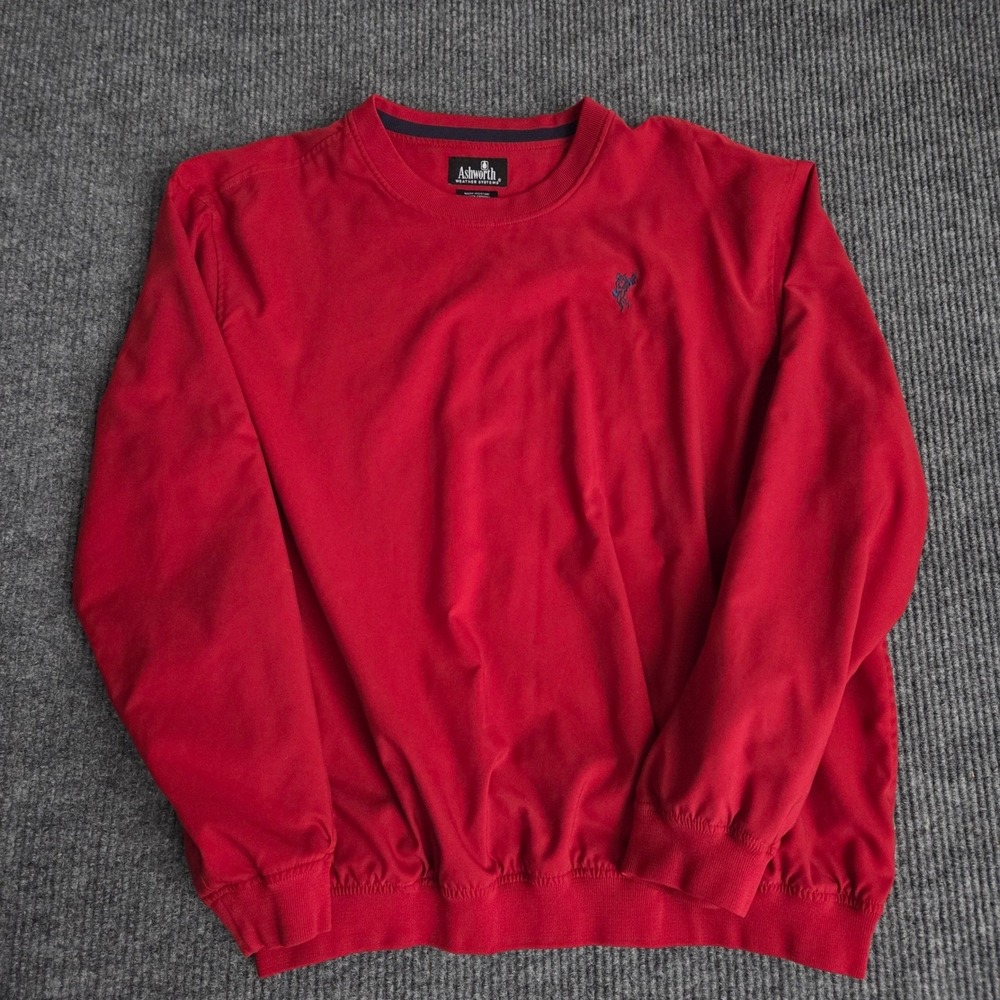Ashworth Weather Systems Red‎ Windbreaker Golf Men's Size L Water Resistant